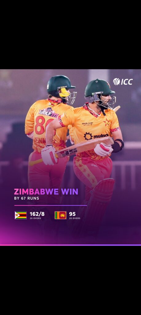 Zimbabwe vs Sri Lanka T20 tri series 2025 hindi updates