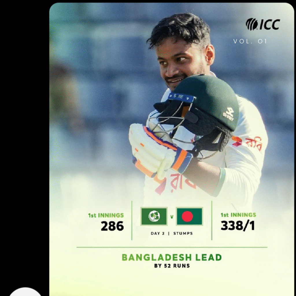 Mahmuddlah hasan joy century Bangladesh lead the match