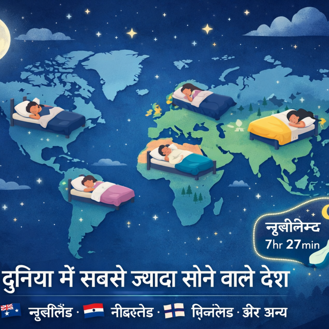 दुनिया में सबसे ज़्यादा सोने sleeping वाले देश | भारत की रैंक क्या है?