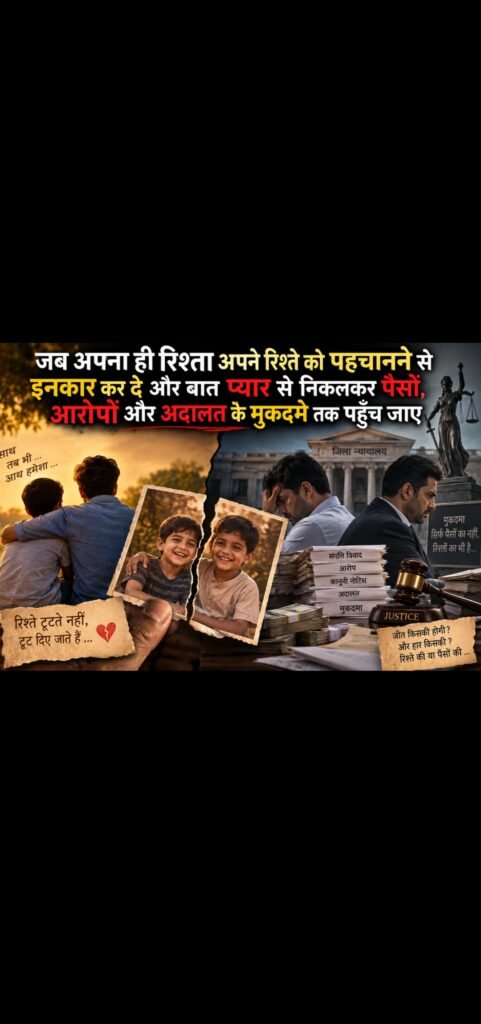 जब अपना ही रिश्ता अपने रिश्ते को पहचानने से इनकार कर दे और बात प्यार से निकलकर पैसों, आरोपों और अदालत के मुकदमे तक पहुँच जाए